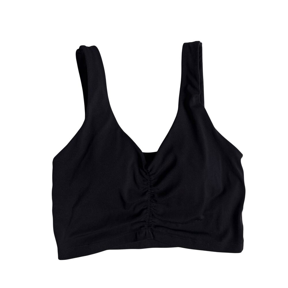 OFFLINE By Aerie Real Me Low Key Ruched Longline Sports Bra (Black) - Small
